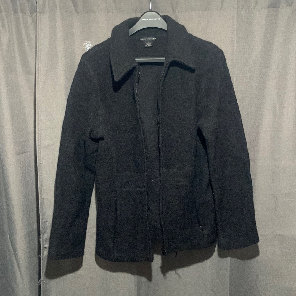 Sarah Spencer unisex wool zip up jacket